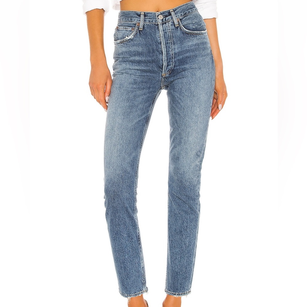 AGOLDE Riley High-Rise crop Jeans in Frequency